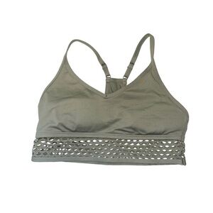 PINK Victoria’s Secret Ultimate Olive Green Mesh Racerback Sports Bra Medium